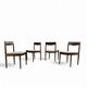 4 Scandinavian teak dining chairs / 1970s
