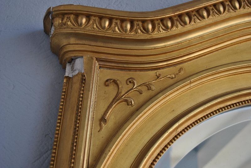 Mirror Louis XVI gilded stucco XIX 133x216cm style