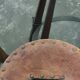 Vintage set of 3 Brutalist bar stools