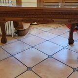 Carved solid teak dining table