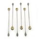 Set of neoclassical cocktail spoons, silver-plated brass, G.A.B., Sweden, 1930s