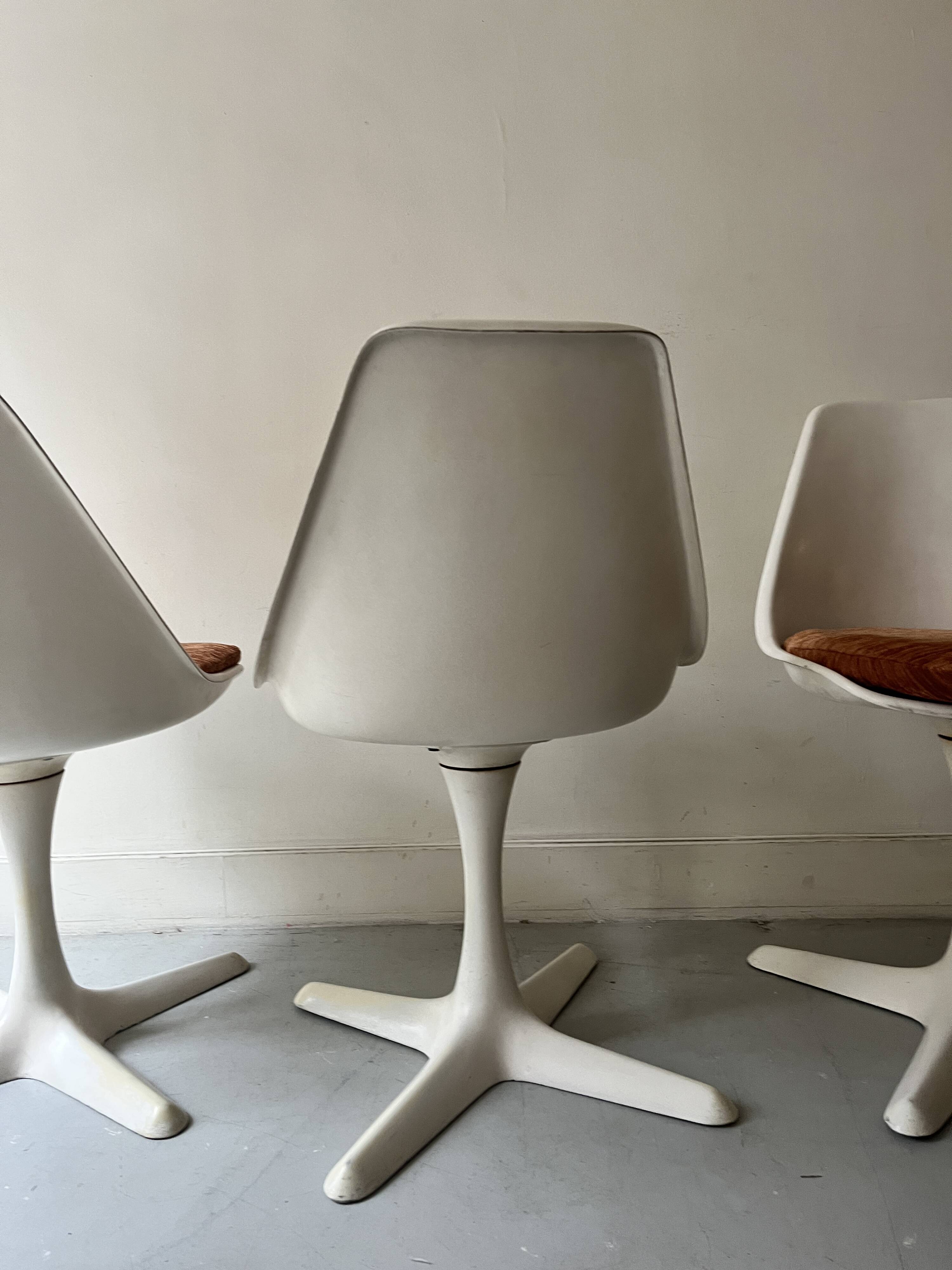 Set de 3 chaises tulipe par Maurice Burke pour Arkana, design 1970