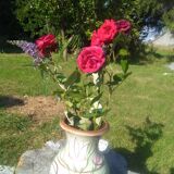 Flower-decorated vase 1960. Scheurich