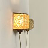 Pair of vintage wall lights, Murano glass and brass, Sweden, 1960.