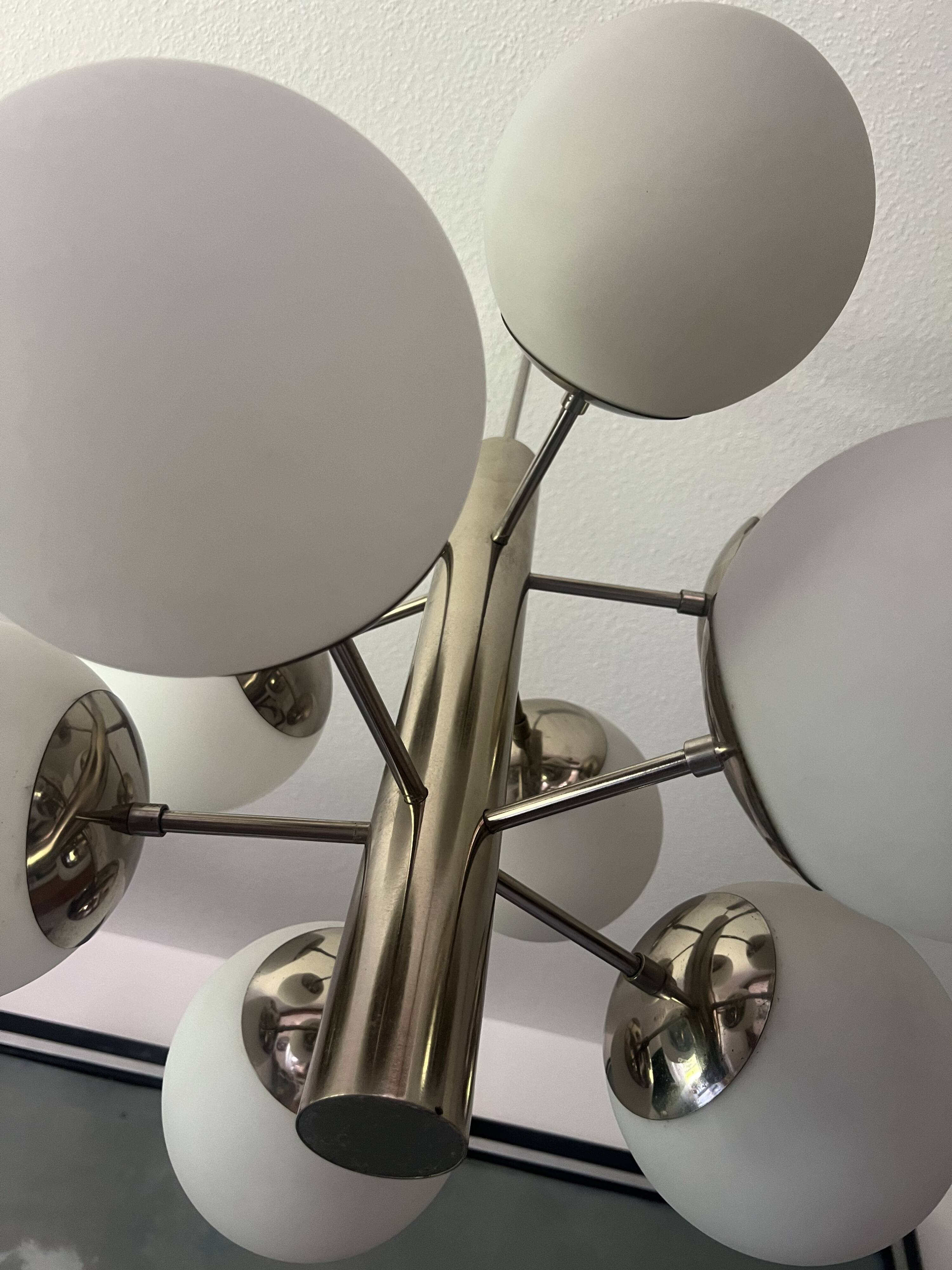 Sputnik Chandelier with 10 Globes, 1970s
