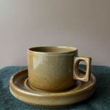 Coffee service of two cups and sub-cups - Brenne sandstone