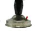 Mushroom table lamp, silver metal, black bakelite, Poland, 1950s
