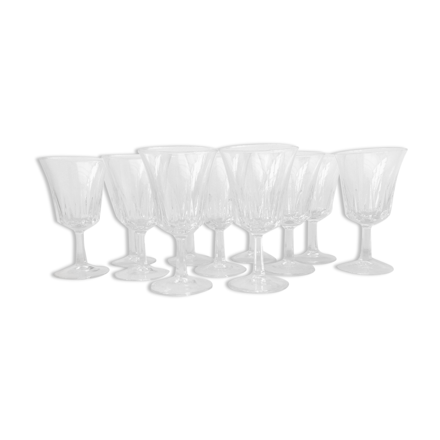 Set 11 vintage wine glasses