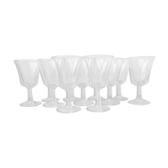 Set 11 vintage wine glasses