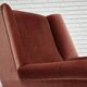1970s, Danish highback armchair, salmon pink furniture velour, beech wood.