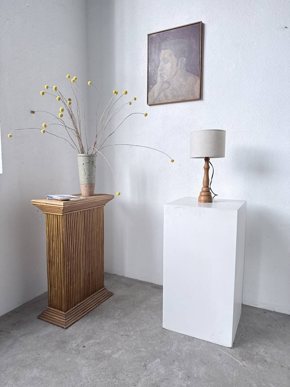 Lampe de bureau en bois chêne clair 1950