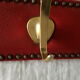 Porte-manteau vintage 1950 skaï et laiton 3 patères