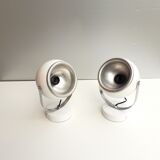Pair of wall lights eyeball - lacquered white -1970