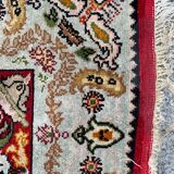 Vintage Turkish silk carpet handmade 74x146 cm