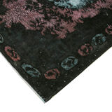 Hand-knotted vintage turkish 1980s 184 cm x 282 cm black carpet