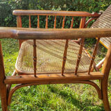 Fauteuil réglable en bois courbé Fischel vers 1910