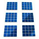 Glass Coasters - Glass Enamels - Mosaic - Handmade - Blue - Set of 6