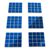 Glass Coasters - Glass Enamels - Mosaic - Handmade - Blue - Set of 6
