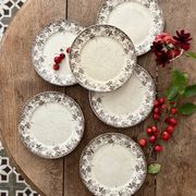 Set of 6 antique ironstone dinner plates, Alphand pattern