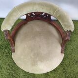 Old green velvet empire chair