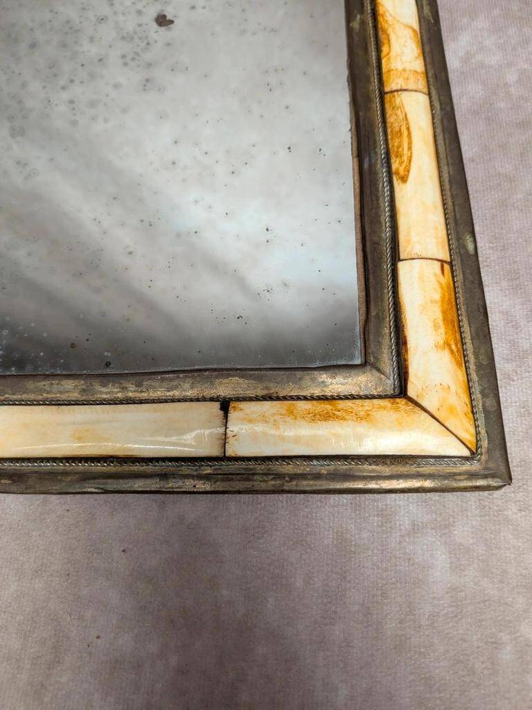 Ancient oriental brass mirror – arch shape