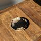 Small pocket tray or dish in black and beige petrified wood D20.5 -3317