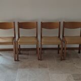 Vintage chairs in solid elm and leather