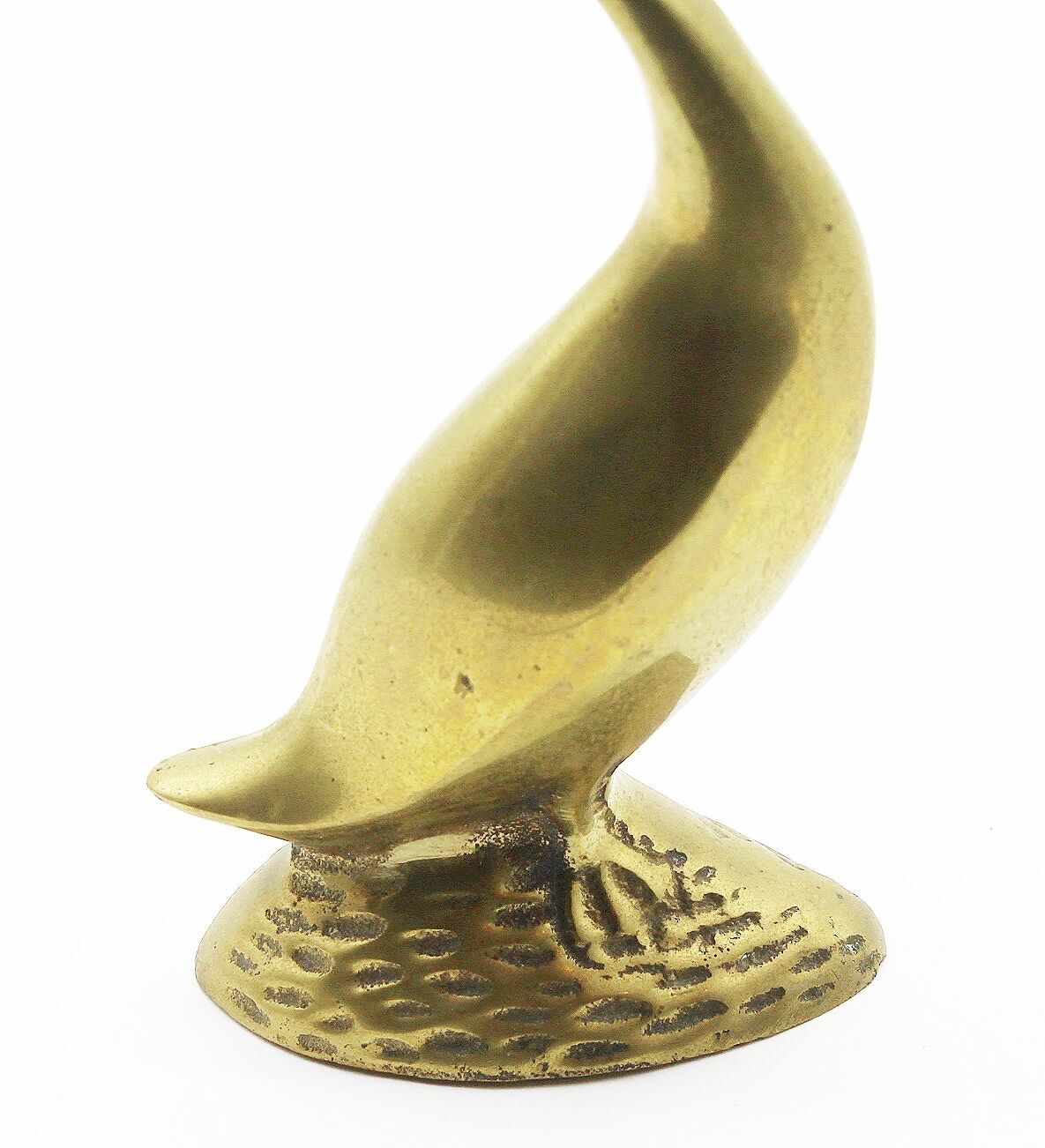 Large brass swan