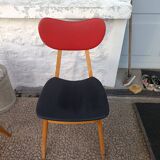 Set of 6 compass leg chairs – colored seats