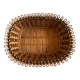 19th-century wicker basket embroidered by folk artisans.
