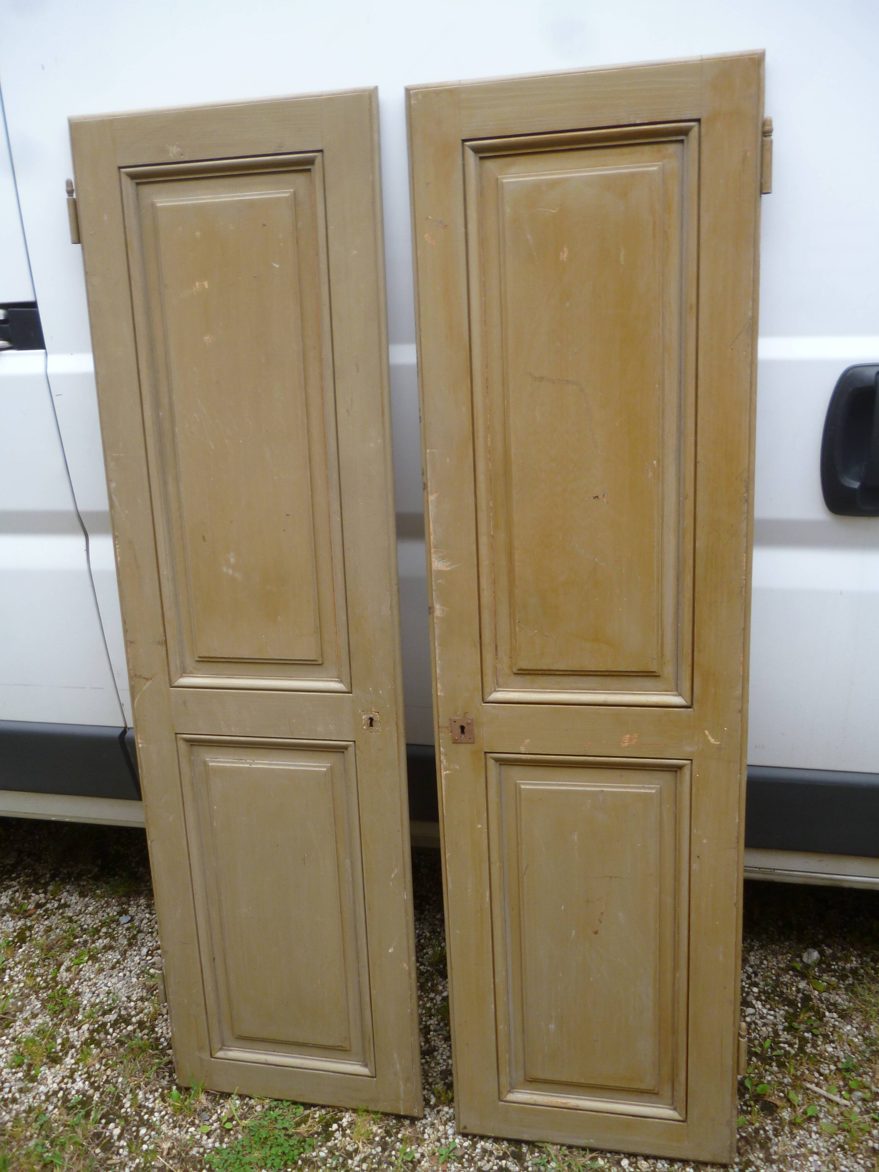 Pair of doors with old green patina