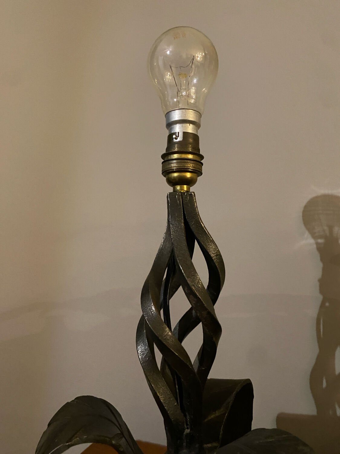 Wrought iron table lamp