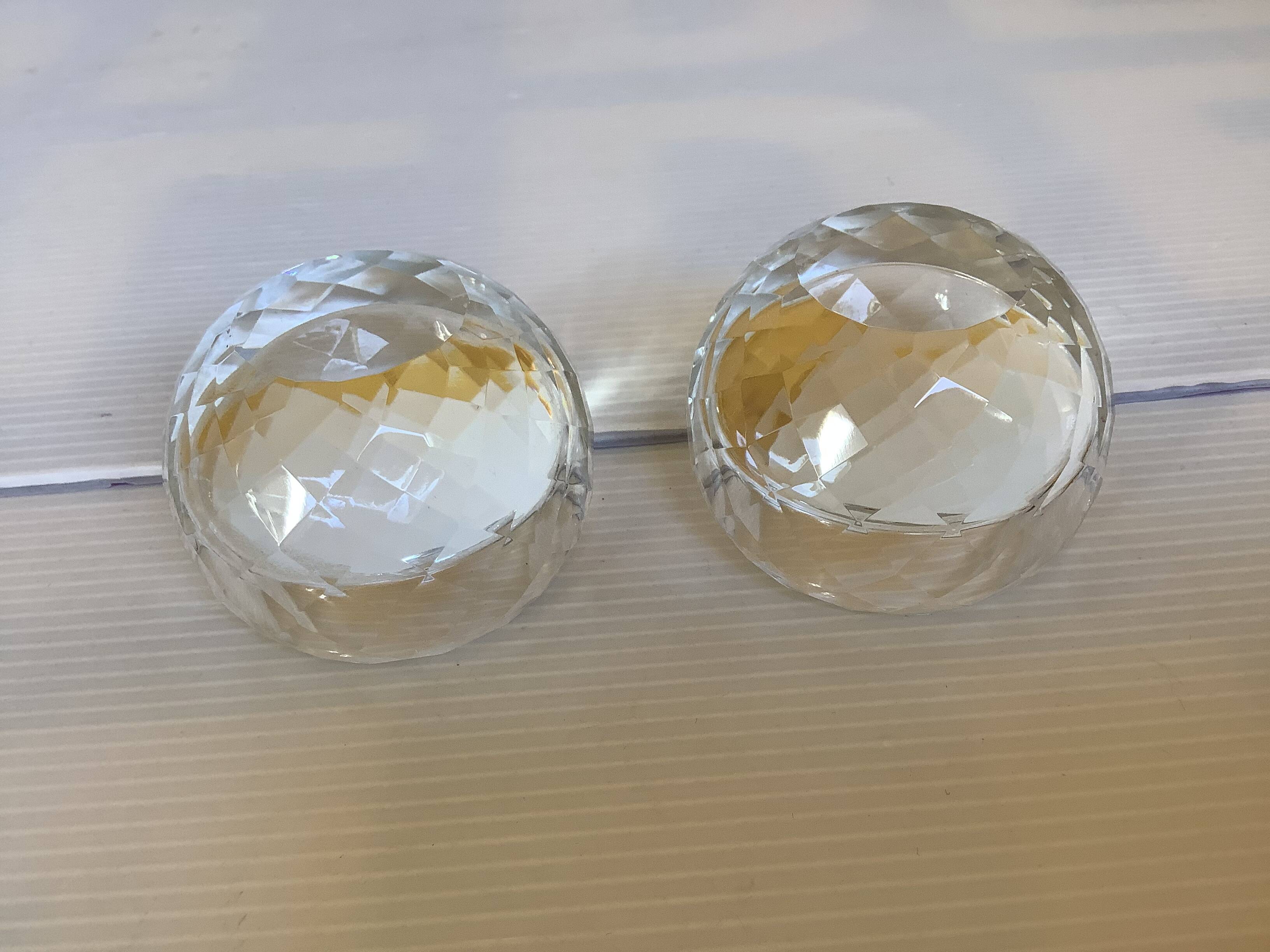 Pair of diamond point candlesticks
