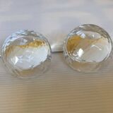Pair of diamond tip candlesticks