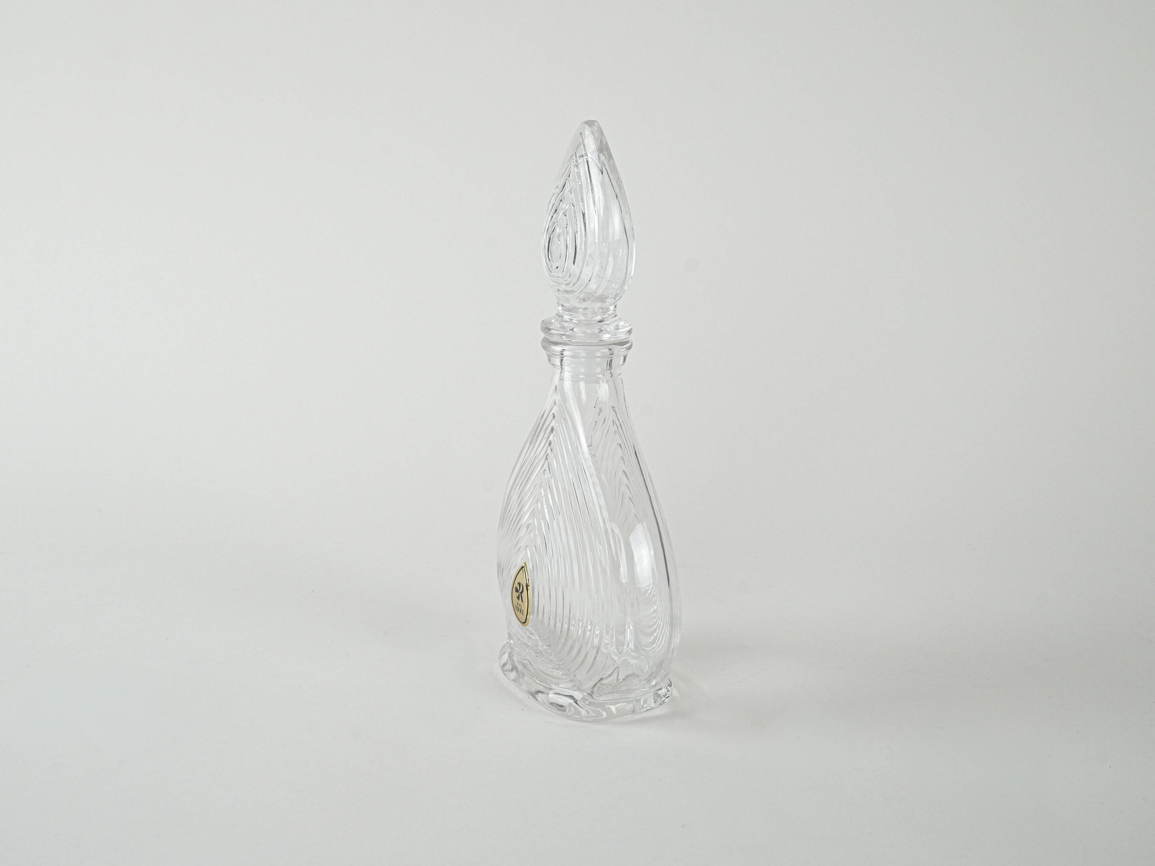 Crystal carafe, Italian design, 1970s, manufactured by ERRE