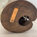 Grande lampe de table sculpturale et organique en bois de pin, attribuée à Temde Lights, Allemagne, années 1970