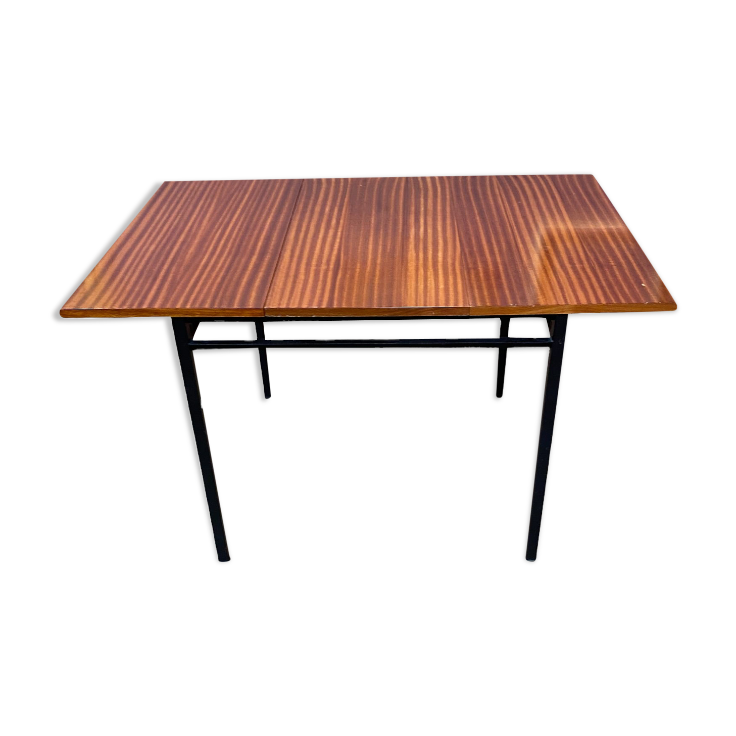 Mahogany veneer dining table by Marcel Gascoin 1960 for Alveole