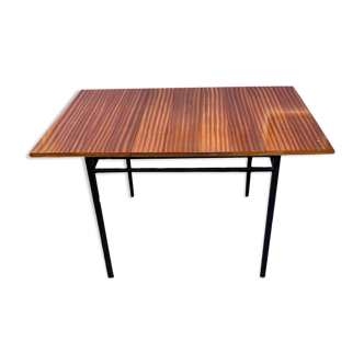 Mahogany veneer dining table by Marcel Gascoin 1960 for Alveole