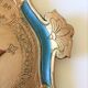 Florentine wood tray painted gold, blue - red