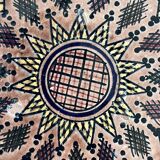 Vintage ceramic pottery salad bowl, signed, Berber work