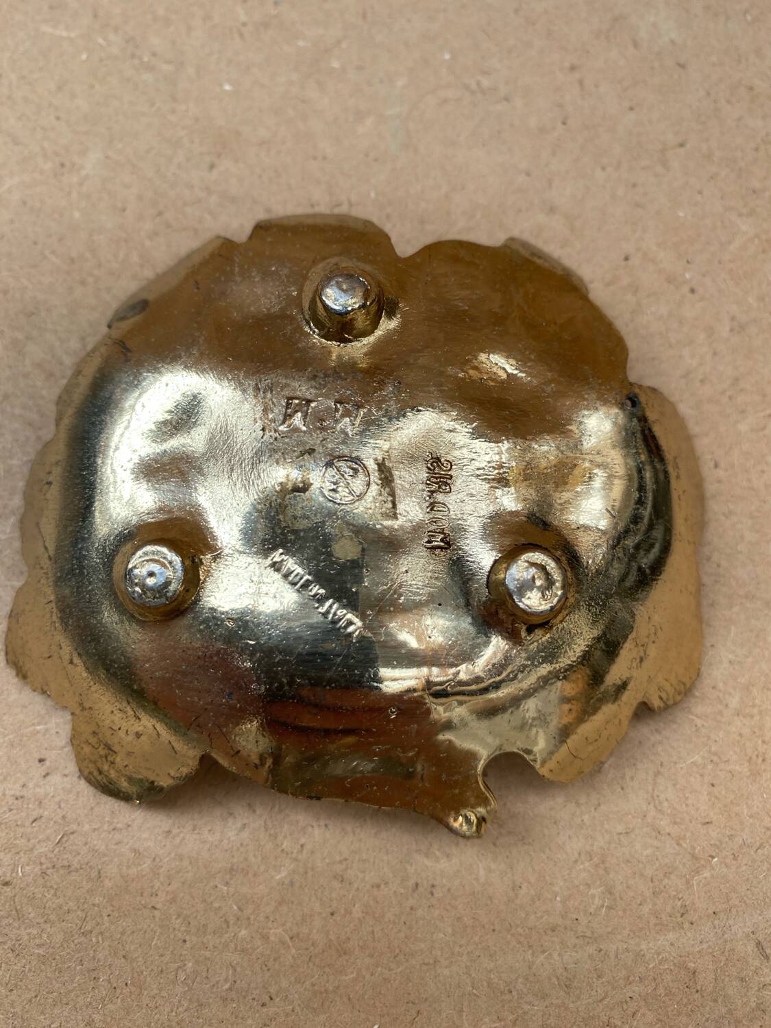 Old vintage grape cluster shaped gold metal pocket tray