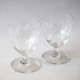 2 crystal wine glasses