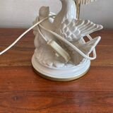 Lamp with two doves white ceramic