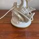 Lamp with two doves white ceramic