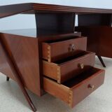 Bureau courbé vintage de design italien 1950