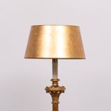 Rococo Italian Wooden Floor Lamp in Gold, 1950s
