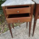 2 bedside tables in wood and marble