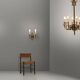 Impressive set of a large bronze Empire Chandelier with 2 wall lights, Belgium ca. 1950