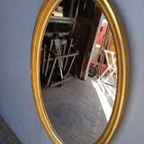 Miroir bois doré epoque 1960 ovale
