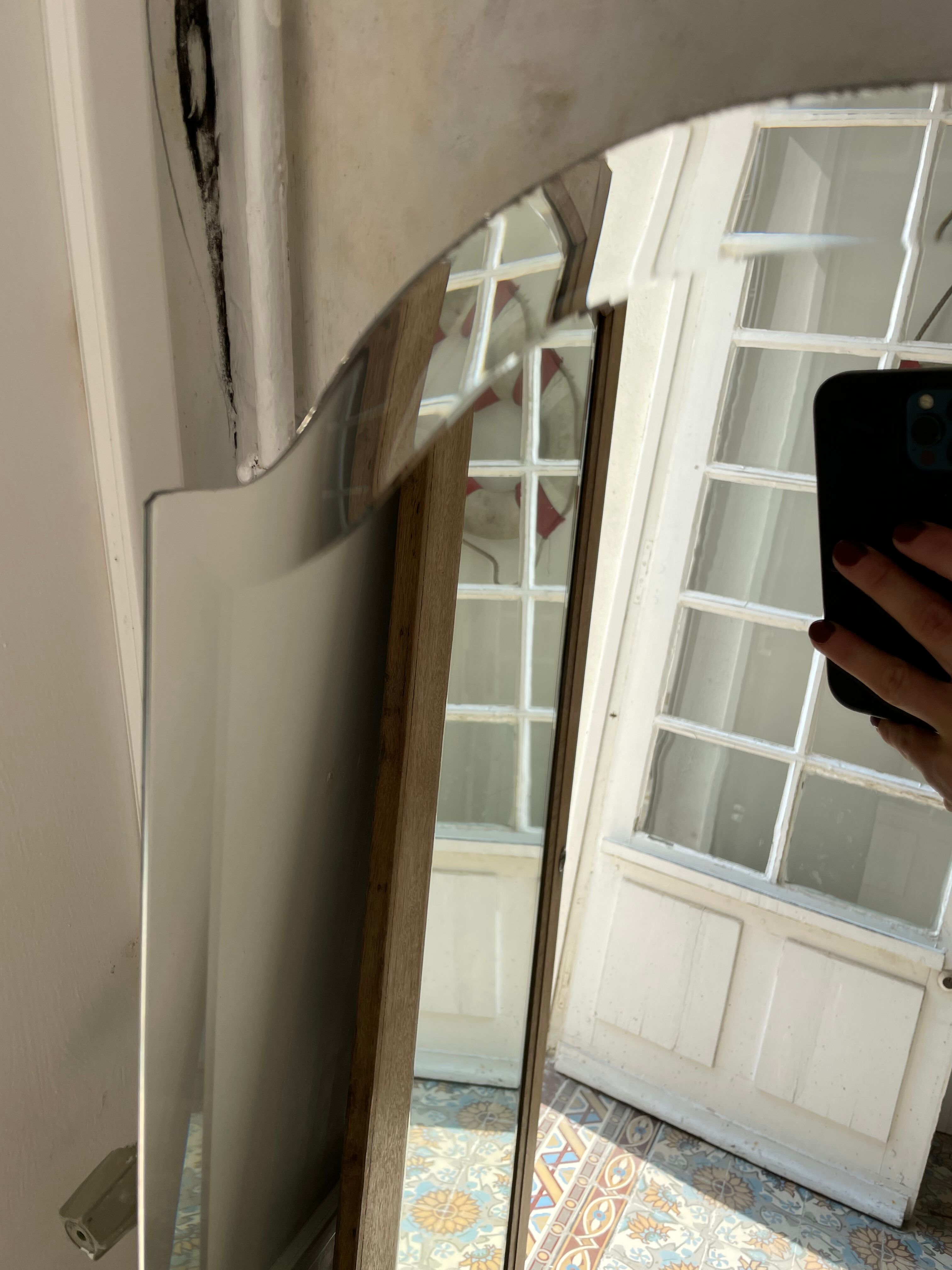 Beveled mirror 136x37cm